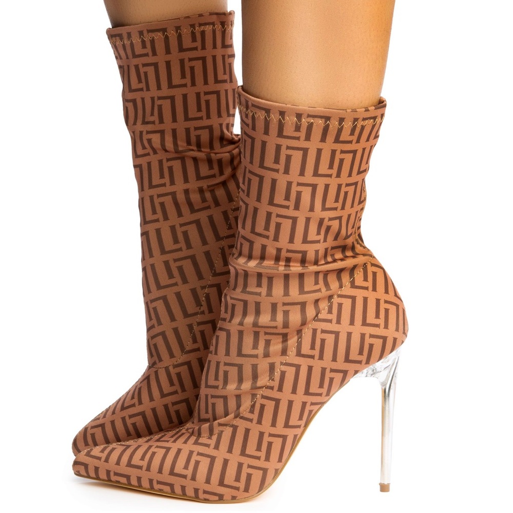 LILIANA SHOES RESHA-2 CLEAR HEEL BOOTIE, Size: 8.5 - Picture 2 of 5